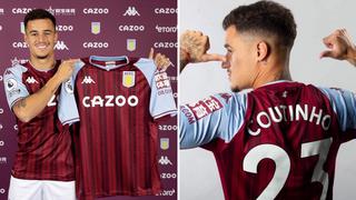 Posó con su nueva camiseta: Philippe Coutinho fue presentado en Aston Villa