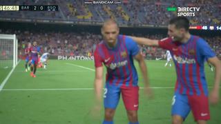 Tras genial centro de De Jong: cabezazo de Braithwaite para el 2-0 de Barcelona vs. Real Sociedad [VIDEO]