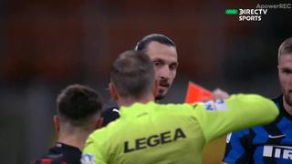¡Clásico al rojo vivo! Zlatan Ibrahimovic no resistió más y se fue expulsado del Inter vs. AC Milan [VIDEO]