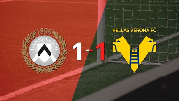 Udinese y Hellas Verona se repartieron los puntos en un 1 a 1