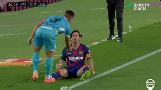 ¡Como en la NFL! Lionel Messi recibió un tremendo tackle por parte de Unai Bustinza durante el Barcelona vs. Leganés