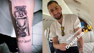 Casi llora por culpa del dolor: Gianluigi Donnarumma se tatuó en el brazo el trofeo de la Eurocopa [VIDEO] 