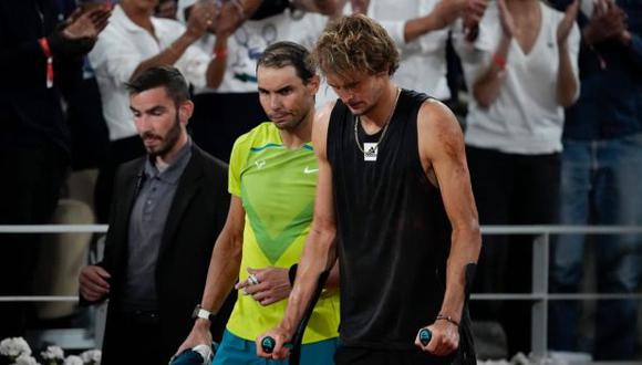 Rafael Nadal lamentó la lesión de Alexander Zverev. (Foto: AP)