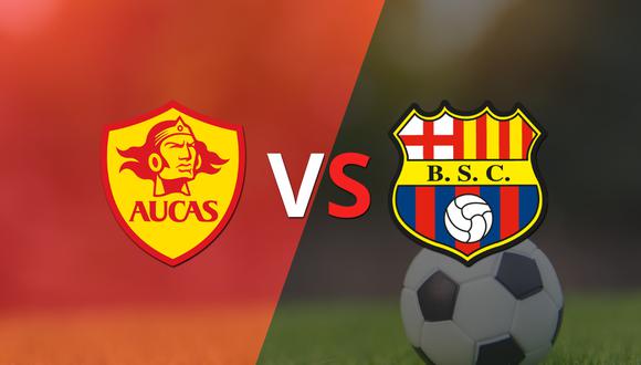 Termina el primer tiempo con una victoria para Aucas vs Barcelona por 2-0