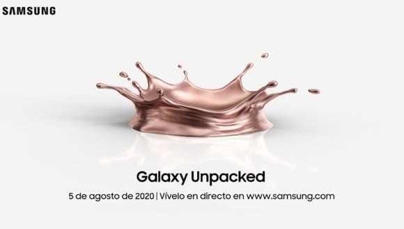 Samsung anunció el Galaxy Unpacked 2020 para el próximo 5 de agosto. (Foto: Captura/Samsung)