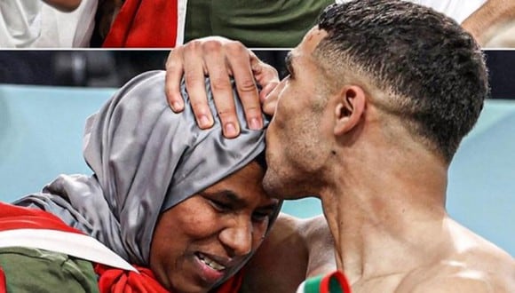 El jugador le dedicó el triunfo a su mamá y la emotiva escena se volvió viral en las redes sociales. (Foto: Achraf Hakimi / Instagram)