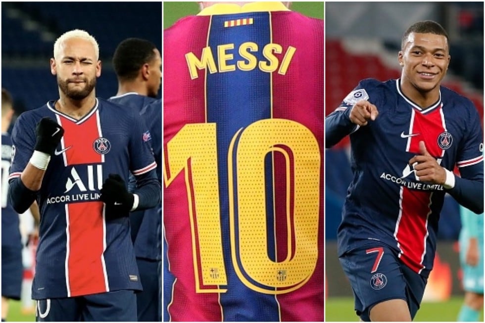 Neymar y el once soñado para el PSG en 2021 con Lionel Messi. (Getty)