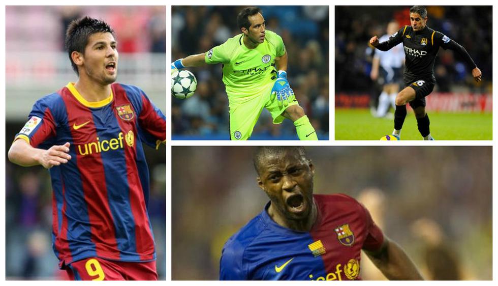 Las figuras que han defendido las camisetas de Barcelona y Manchester City. (Getty Images)