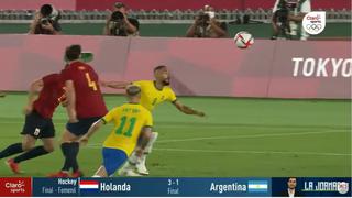 Más cerca del oro: el gol de Cunha para el 1-0 de Brasil vs. España en la final de Tokio 2020 [VIDEO]