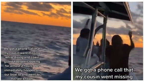 La reacción de una familia al reencontrarse con su hijo que se había perdido en el mar. (Foto: TikTok)