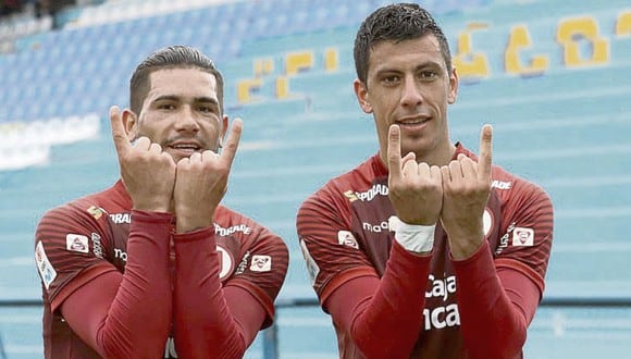 Dos Santos y Alonso se ganaron el cariño del hincha de Universitario. (Foto: Liga 1)
