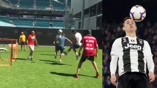 Sí le salió: Novak Djokovic imitó a Cristiano Ronaldo con un golazo de cabeza [VIDEO]