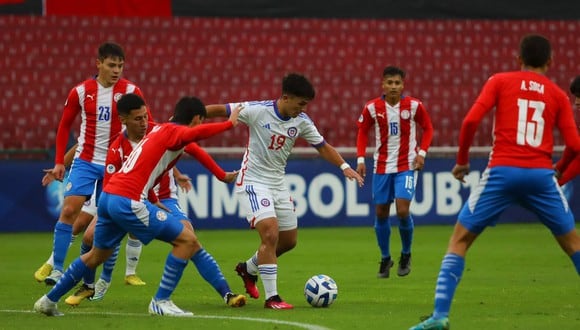 Paraguay vs. Chile en partido por la fecha final del Hexagonal del Sudamericano Sub17. (Foto: AFP)