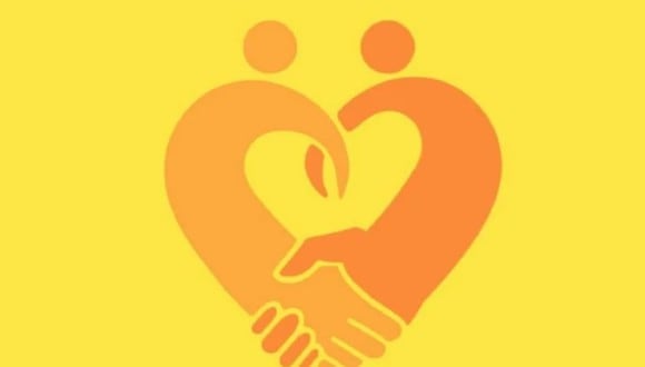 En esta imagen, cuyo fondo es de color amarillo, se aprecia el dibujo de unas manos, de unos individuos y de un corazón. (Foto: MDZ Online)