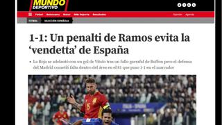 Casi quedan en la historia: reacción de prensa española tras empate ante Italia