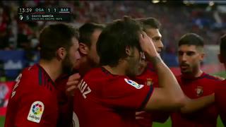 No tan rápido: David García anotó el 1-1 en el Barcelona vs. Osasuna por LaLiga [VIDEO]