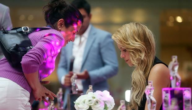 Shakira durante la presentación de su perfume en Chile (Foto: EFE)