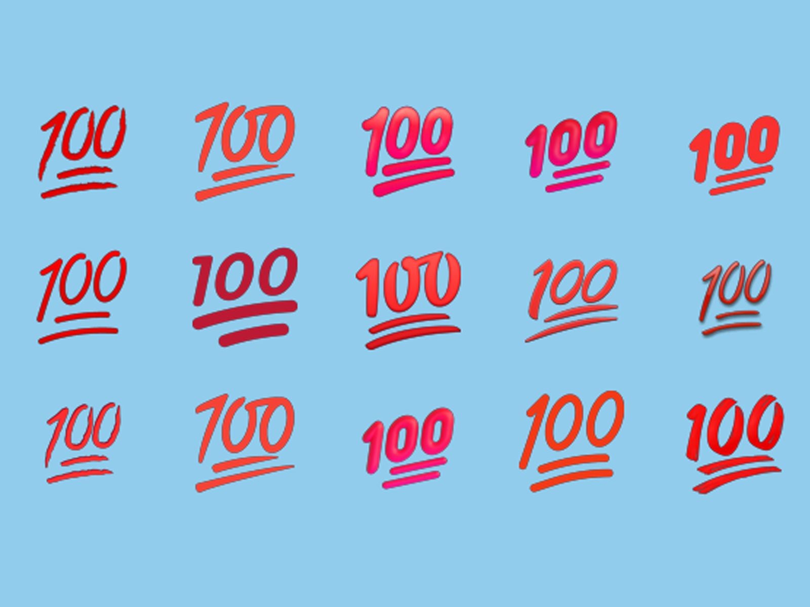 Así se ve el símbolo 100 en diversas plataformas. (Foto: Emojipedia)
