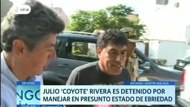 Julio ‘Coyote’ Rivera fue detenido por manejar en presunto estado de ebriedad. (Captura: América Televisión)