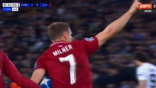 Por falta de Di María: Milner descontó de penal para los 'reds' en el PSG vs. Liverpool [VIDEO]