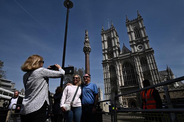 La Abadía de Westminster en el centro de Londres, el 3 de mayo de 2023. (Foto: AFP)