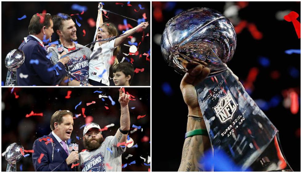 La celebración de los Patriots, tras ganar el Super Bowl 2019. (Getty Images)