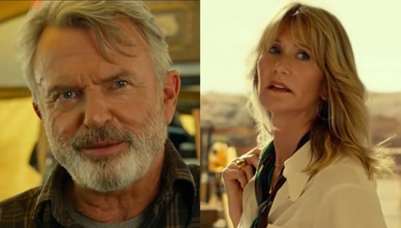 Universal Pictures estrenó el tráiler oficial de “Jurassic World: Dominion”.  Alan Grant (Sam Neill) y Ellie Sattler (Laura Dern) se reencuentran en el filme, (Foto: Captura)