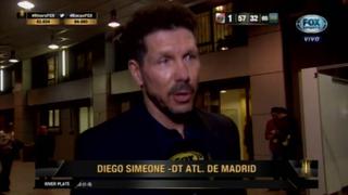 Diego Simeone: "El Santiago Bernabéu es un estadio poderoso, que te chupa"