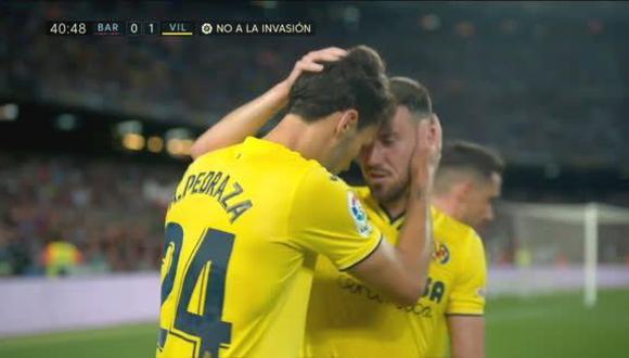 Gol de Alfonso Pedraza para el 1-0 de Villarreal vs. Barcelona. (Captura: LaLiga)