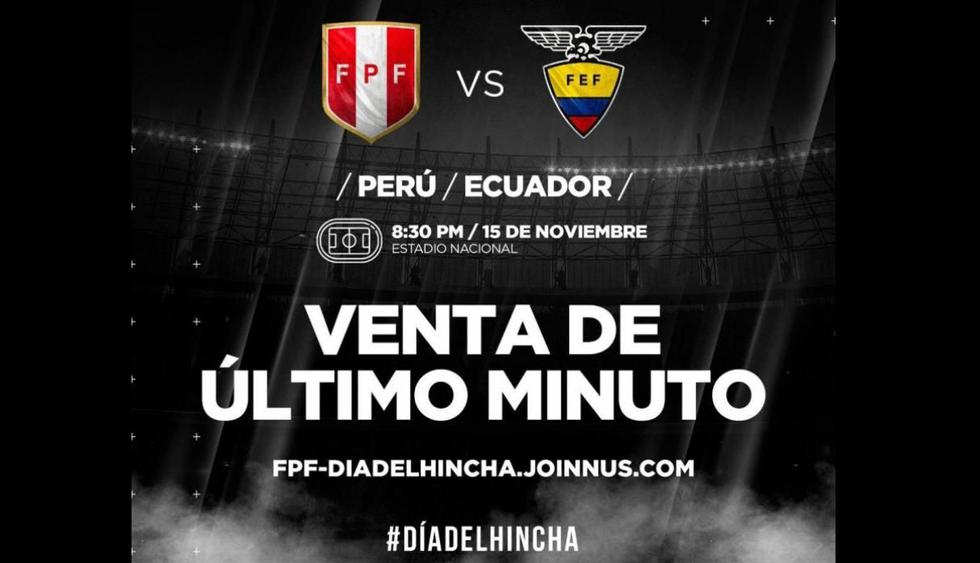 Perú vs. Ecuador | aquí puedes adquirir tu boleto de último minuto para el amistoso que se desarrollará este jueves en el Estadio Nacional.