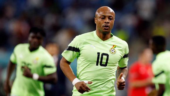 Andre Ayew vivió momento complicado durante Ghana vs. Uruguay en Qatar 2022. (Foto: Reuters)
