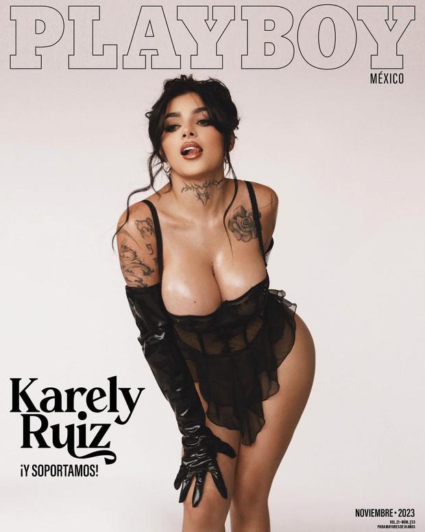 Karely Ruiz en la portada de Playboy de noviembre 2023 (Foto: Playboy)