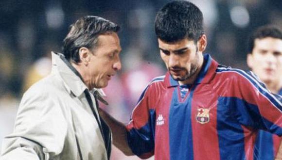 Johan Cruyff se atribuye en sus memorias haber rescatado a Pep Guardiola. (Internet)