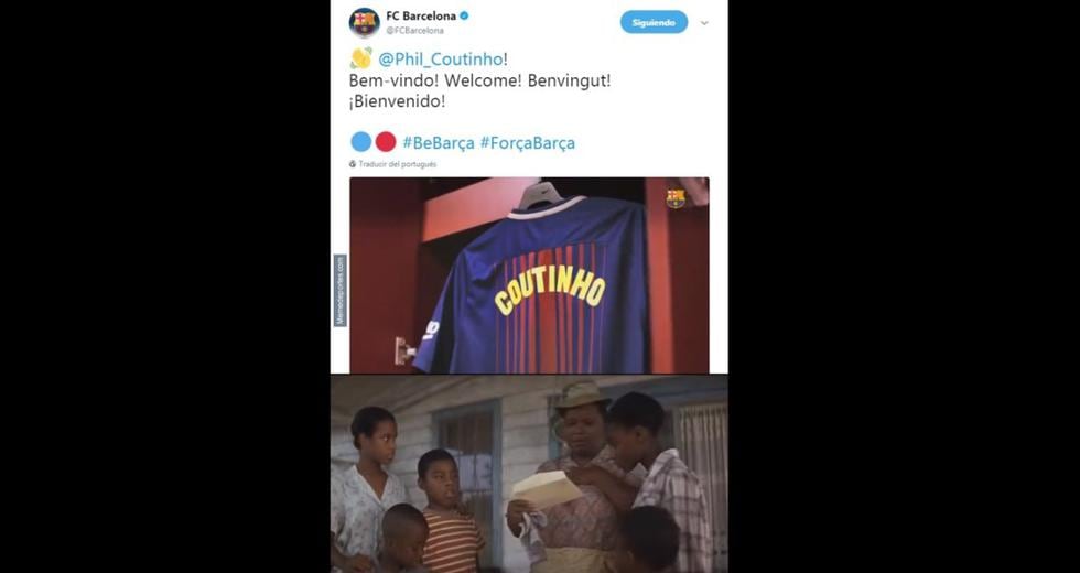 Los mejores memes del fichaje de Coutinho por el Barcelona.