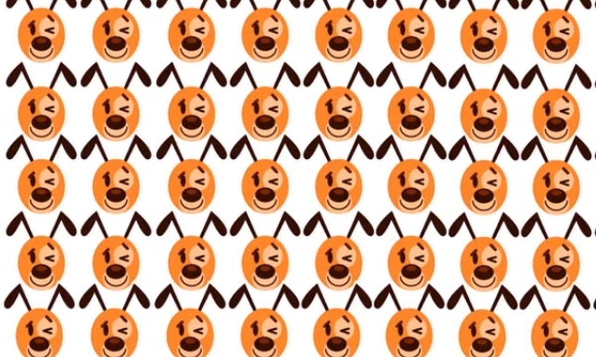 Desafío visual: ¿puedes hallar el emoji de perro diferente al resto en la imagen? (Foto: Facebook/Captura)