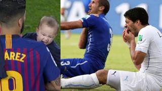 De tal palo...¿tal astilla?: la foto viral de Luis Suárez y su hijo mordiéndolo que da la vuelta al mundo