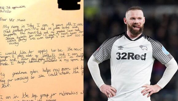La carta escrita por Toby Hall (9 años) al dueño del equipo de Wayne Rooney.