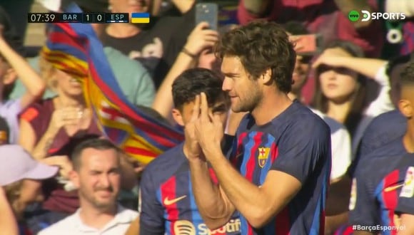 Marcos Alonso hizo el 1-0 del Barcelona vs. Espanyol por LaLiga Santander. (DSports)