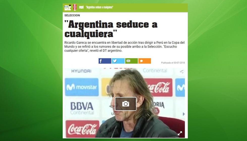Así reacción la prensa de Argentina tras la conferencia de prensa de Ricardo Gareca en la Videna.