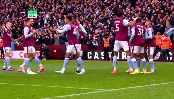 Leon Bailey puso el 1-0 del Aston Villa vs. Manchester United por Premier League. (Foto: Captura de ESPN)
