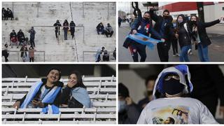 Hinchas dicen presente en el Monumental para alentar a Argentina en Buenos Aires