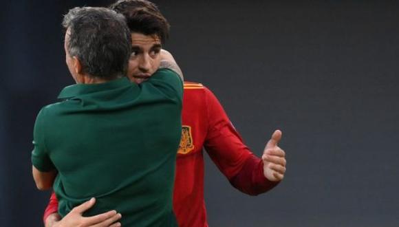 Luis Enrique no estaba seguro de apuntar a Morata a la lista de penales ante Italia. (Foto: AFP)