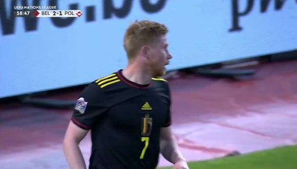 Definición sutil para remontar: gol de De Bruyne para el 2-1 de Bélgica vs. Polonia. (ESPN)