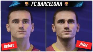 FIFA 21: mod realista mejora los rostros de los futbolistas del FC Barcelona