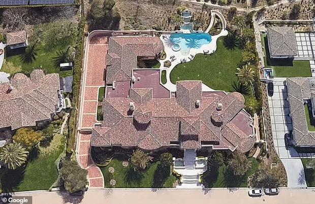 La mansión de Britney Spears vista desde el aire (Foto: Google Maps)