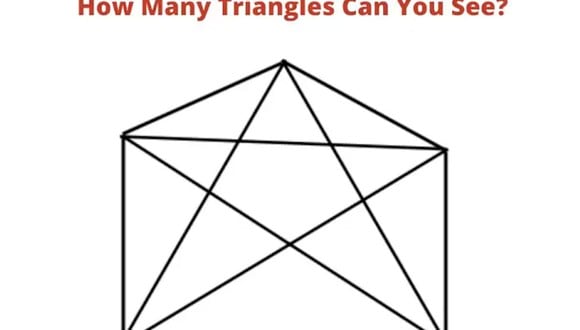 Aquí tendrás que determinar cuántos triángulos hay en la imagen del reto viral.| Foto: fresherlive