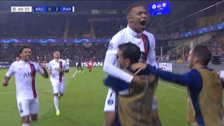 ¡Siempre Kylian! Mbappé y la genial jugada con Di María para anotar el 2-0 del PSG ante Brujas
