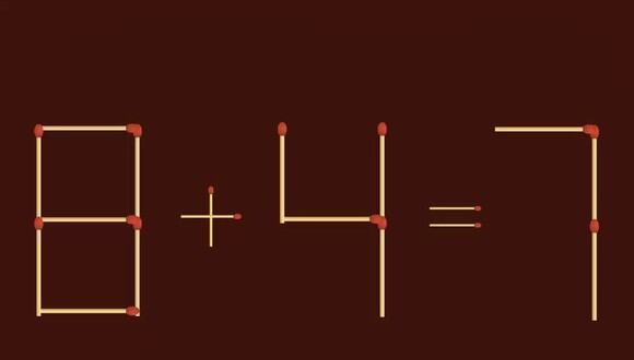 RETO MATEMÁTICO | Resuelve el rompecabezas donde 8+4=7 quitando 2 palos para arreglar la ecuación. | FresherLive