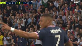 Para festejar su renovación: el doblete de Kylian Mbappé en PSG vs. Metz por Ligue 1