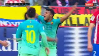 No perdonó: Rafinha aprovechó un rebote y abrió el marcador ante Atlético de Madrid [VIDEO]